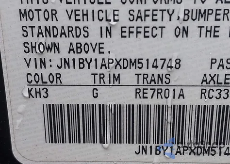 2013 Infiniti M37 z USA, uszkodzony, nr VIN JN1BY1APXDM514748